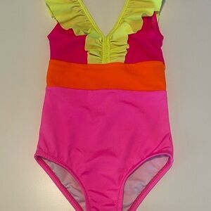 Nessi Byrd kids Colorful Ruffled One-Piece Swimsuit 2T